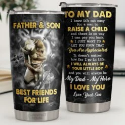 I Know It's Not Easy For A Man To Raise A Child - Tumbler - To My Dad, Gift For Dad, Dad Gift From Daughter And Son, Birthday Gift For Dad