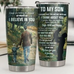 My Love Will Follow You Wherever You Go No Matter How Old You Are - Tumbler - To My Son, Gift For Son, Son Gift From Dad, Birthday Gift For Son