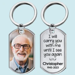 Custom Photo Until I See You Again - Memorial Personalized Custom Keychain - Sympathy Gift For Family Members