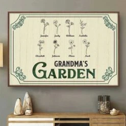 Nana's Lovely Flowers - Family Personalized Custom Horizontal Poster - Birthday Gift For Mom, Grandma