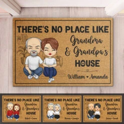 There's No Place Like Grandma & Grandpa's House - Family Personalized Custom Decorative Mat - Gift For Grandma, Grandpa -Pawfect House Store 3. THUMB 1 23c2be41 6c53 45a4 8b5e f014a1bf98a7