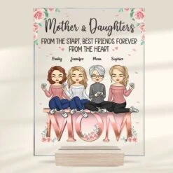 The Love Between Us Knows No Distance - Family Personalized Custom Acrylic Plaque - Mother's Day, Birthday Gift For Mom