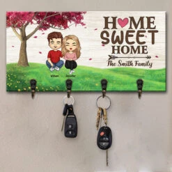 Home Is Where Our Story Begins - Family Personalized Custom Key Hanger, Key Holder - Gift For Family Members -Pawfect House Store 3. THUMB 2 eb30756a e23d 4b68 b20a 2017b1bb29b0