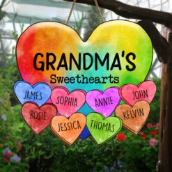 Grandma's Sweethearts - Family Personalized Custom Shaped Home Decor Wood Sign - Mother's Day, House Warming Gift For Grandma -Pawfect House Store 3. THUMB 3 139657be bd74 4465 b2dd abafa014ac3a