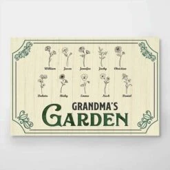 Nana's Lovely Flowers - Family Personalized Custom Horizontal Poster - Birthday Gift For Mom, Grandma -Pawfect House Store 3. THUMB 3 6140bf65 2193 472e ae4c 965fc3d130d9