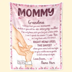 You Are Awesome Mommy - Family Personalized Custom Baby Blanket - Baby Shower Gift, Gift For First Mom -Pawfect House Store 3. THUMB 3 af926f1d a54b 4b8c 88e7 0f3374c4d362