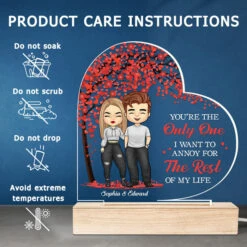 You’re The Only One - Couple Personalized Custom Heart Shaped 3D LED Light - Gift For Husband Wife, Anniversary -Pawfect House Store 3. THUMB 5 7f4f39e6 6001 4a05 92c9 9e609595969c