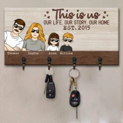 To Our Sweet Home - Family Personalized Custom Key Hanger, Key Holder - Gift For Family Members