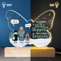 Once By My Side, Forever In My Heart - Memorial Personalized Custom Butterfly Shaped 3D LED Light - Sympathy Gift, Gift For Pet Owners, Pet Lovers -Pawfect House Store 3.3. thumb 3 4cf6039f 3e86 4232 8f6a 17921a9dacb6