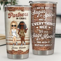 Like A Really Small Gang Partners In Crime - Bestie Personalized Custom Tumbler - Gift For Best Friends, BFF, Sisters