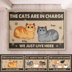 The Cats Are In Charge - Cat Personalized Custom Decorative Mat - Gift For Pet Owners, Pet Lovers
