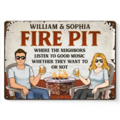 Where The Neighbors Listen To Good Music - Couple Personalized Custom Home Decor Metal Sign - House Warming Gift For Husband Wife, Anniversary