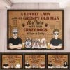 Lovely Lady & Her Grumpy Old Man Live Here - Dog Personalized Custom Decorative Mat - Gift For Couples, Pet Owners, Pet Lovers