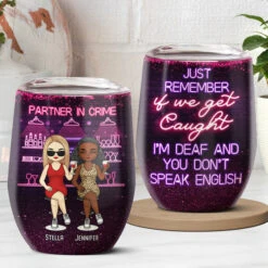 Hey, We're Sage & Hood - Bestie Personalized Custom Wine Tumbler - Gift For Best Friends, BFF, Sisters