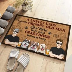 Lovely Lady & Her Grumpy Old Man Live Here - Dog Personalized Custom Decorative Mat - Gift For Couples, Pet Owners, Pet Lovers -Pawfect House Store 3.THUMB 3 b2c0c2f5 56a1 45d5 8414 c254b934fd30