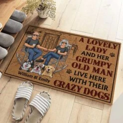 A Lovely Lady And Her Grumpy Old Man Live Here With Their Crazy Dogs - Couple Personalized Custom Decorative Mat - Gift For Couples, Pet Owners, Pet Lovers -Pawfect House Store 3.THUMB 3 def8f99b c3ad 4e66 a25e 614870ac4961