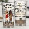 We’re Made Of Sarcasm, Wine & Everything Fine - Bestie Personalized Custom Tumbler - Gift For Best Friends, BFF, Sisters