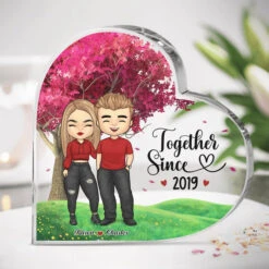 I'm Yours, No Returns Or Refunds - Couple Personalized Custom Heart Shaped Acrylic Plaque - Gift For Husband Wife, Anniversary