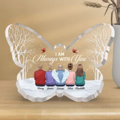 Forever In Our Hearts - Memorial Personalized Custom Butterfly Shaped Acrylic Plaque - Sympathy Gift, Gift For Family Members