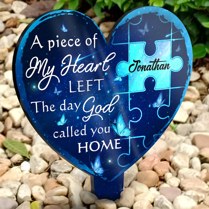 A Piece Of My Heart Left The Day God Called You Home - Personalized Custom Acrylic Garden Stake 2 A Piece Of My Heart Left The Day God Called You Home - Personalized Custom Acrylic Garden Stake - Image 2