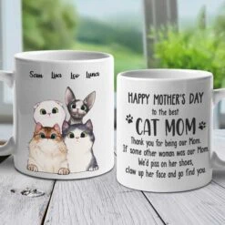 To The Best Cat Mom Thank You For Being Our Mom - Gift For Mother's Day - Personalized Mug