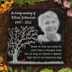 Those We Love Can Never Be More Than A Thought Away - Personalized Memorial Stone, Human Grave Marker - Upload Image, Memorial Gift, Sympathy Gift