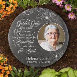 The Golden Gate Stood Open - Personalized Memorial Stone, Human Grave Marker - Upload Image, Memorial Gift, Sympathy Gift