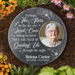 Our Loved Ones Are Near By - Personalized Memorial Stone, Human Grave Marker - Upload Image, Memorial Gift, Sympathy Gift