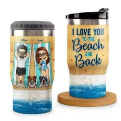 Husband Wife & The Dogs - Personalized Can Cooler - Gift For Couples, Husband Wife