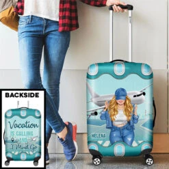 The Sky Is Calling & I Must Go - Personalized Luggage Cover -Pawfect House Store 6. THUMB 2 16cef207 fa1b 470e 9122 b7b7a43eae96