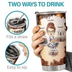 Easily Distracted By Books & Dogs - Personalized Tumbler - Gift For Dog Lovers, Dog Owners, Dog Gift, Gift For Pet Lovers -Pawfect House Store 6. THUMB 3 9ed44d52 a267 46fb 9301 27307f5ec28a