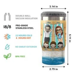 Life Is Better At The Beach - Personalized Can Cooler - Gift For Couples, Husband Wife -Pawfect House Store 6. THUMB 3 b26dd609 6ea6 49fd b04c 2802469cd83d