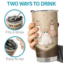 My Cats Are The Reason I Wake Up Every Morning - Personalized Tumbler - Gift For Cat Lovers, Cat Owners, Cat Gift, Gift For Pet Lovers -Pawfect House Store 6. THUMB 3 b7a95fce a1a3 4dce 9e31 cefafab5261e