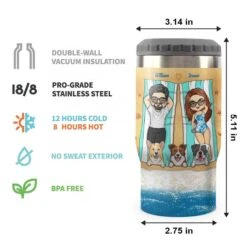 Husband Wife & The Dogs - Personalized Can Cooler - Gift For Couples, Husband Wife -Pawfect House Store 6. THUMB 3 ef862c21 47eb 47a3 bddb a9fcdddda0e3