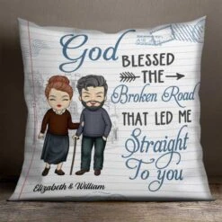 The Broken Road That Led Me Straight To You - Gift For Couples, Personalized Pillow (Insert Included)