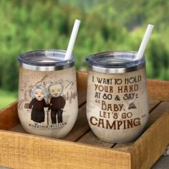 Baby, Let's Go Camping - Gift For Camping Couples, Personalized Wine Tumbler