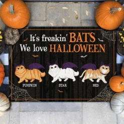 We Love Halloween - Personalized Decorative Mat - Gift For Pet Lovers, Halloween Gift