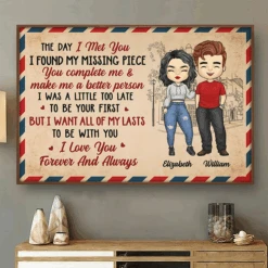 You Make Me A Better Person - Gift For Couples, Personalized Horizontal Poster