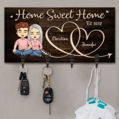 There Is No Place More Delightful Than Home - Personalized Key Hanger, Key Holder - Anniversary Gifts, Gift For Couples, Husband Wife -Pawfect House Store 6. THUMBNAIL 2 b9f0c419 2f31 4c0d 9bb4 4160682aa4a1