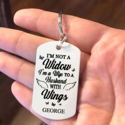 I'm A Wife To A Husband With Wings - Upload Family Photo - Personalized Keychain -Pawfect House Store 6. THUMBNAIL 3 8ba6de74 1ec7 4698 9ac9 b02a28e6e709