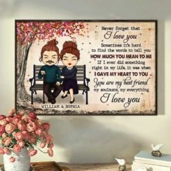 You Are My Soulmate, I Love You - Gift For Couples, Personalized Horizontal Poster -Pawfect House Store 6. THUMBNAIL 3 eaaa9226 8fb5 420e a83b e030616aa71f