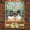 Backyard Bar & Grill, Good Food, Good Friend & Good Time - Gift For Couples, Husband Wife, Personalized Metal Sign