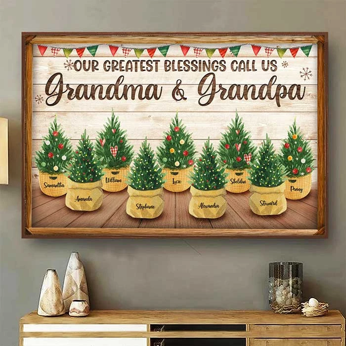 Grandkids - The Greatest Joy Of All - Personalized Horizontal Poster 1 Grandkids - The Greatest Joy Of All - Personalized Horizontal Poster
