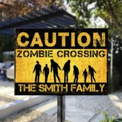 Caution Zombie Crossing - Personalized Metal Sign 5 Caution Zombie Crossing - Personalized Metal Sign -Pawfect House Store 6. THUMNAIL 3 245d7a35 4a69 4318 8227 a2b414a17a44