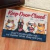 Don't Let The Pet Out - 4th Of July Funny Personalized Pet Decorative Mat (Cat & Dog)