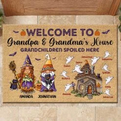Grandchildren Spoiled Here On Halloween - Personalized Decorative Mat