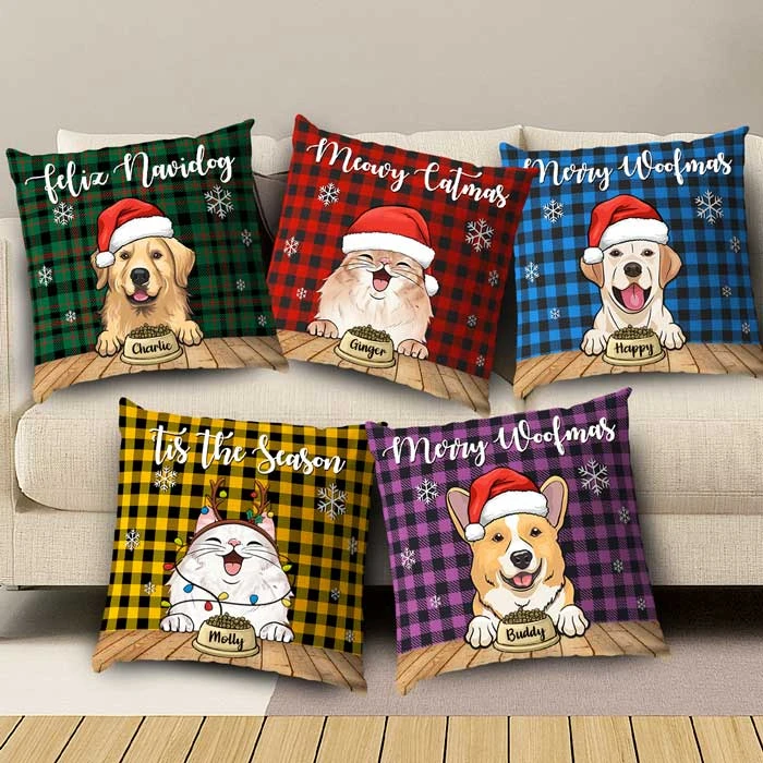 Meowy Catmas - Merry Woofmas - Personalized Pillow 1 Meowy Catmas - Merry Woofmas - Personalized Pillow