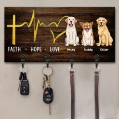 Faith Hope Love - Personalized Key Hanger, Key Holder - Gift For Pet Lovers