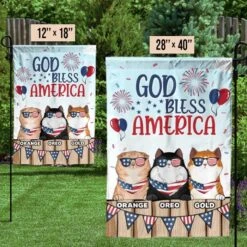 God Bless Our America - 4th Of July Decoration - Personalized Cat Flag -Pawfect House Store 6. THumbnail 1 fc30183e ae11 4468 9da0 f980b8b6ce5c