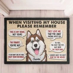 Remember When Visiting Our House - Personalized Decorative Mat, Doormat